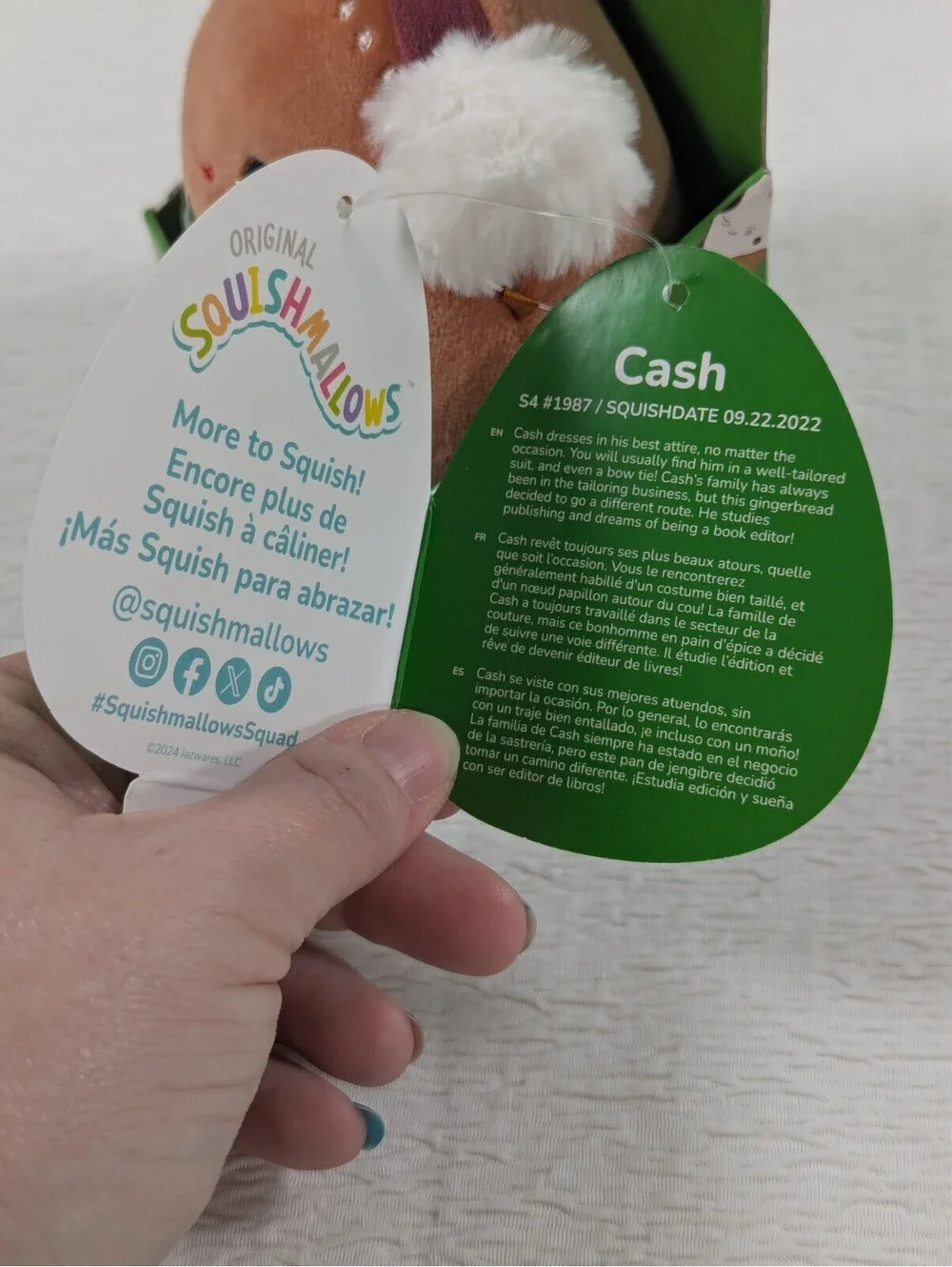Squishmallows - Cash The Gingerbread - Christmas plush Ornament